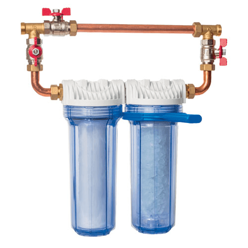 COMAP Filtre Anti-Tartre Double - Filtration 20µ + Polyphosphates - By-pass Inclus - Fabriqué En France - Raccord 3/4"