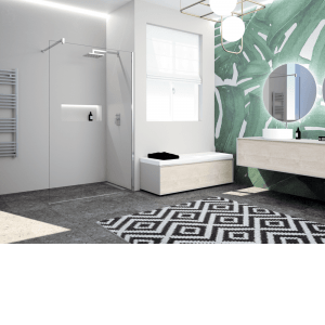 Paroi fixe pour douche à l'italienne