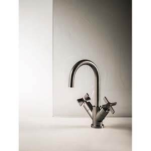 MÉLANGEUR LAVABO MONOTROU, CHROMÉ NOIR BROSSÉ