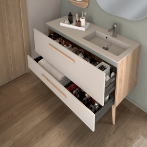 Meuble bas sous vasque 2 coulissants