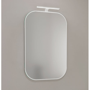 miroir square + applique led Ledy blanc mat
