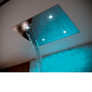 Plafond de douche encastré à fleur de plafond (avec chromothérapie)