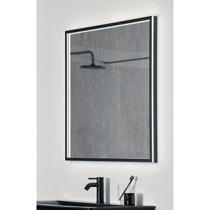 Miroir carré contour noir