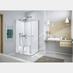 CABINE DE DOUCHE AVEC RECEVEUR EN BÉTON MINÉRAL EXTRAPLAT