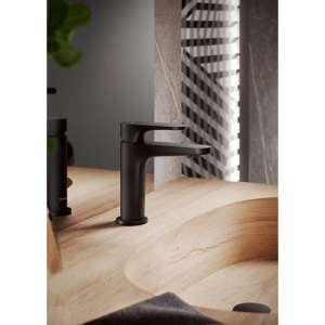 MITIGEUR LAVABO C3 VIDAGE PUSH, NOIR MAT