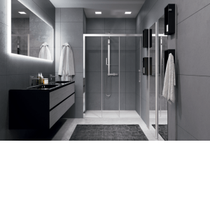 Paroi de douche 3 panneaux (dont 2 coulissants)
