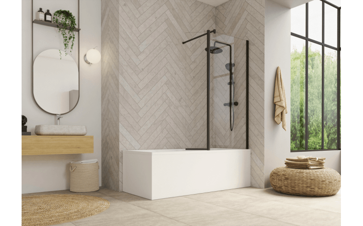 Pare-bain fixe avec un volet pivotant