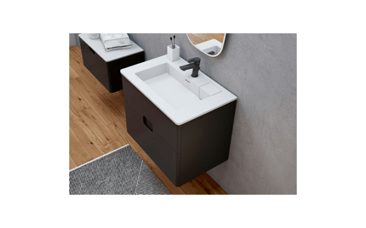 Plan de toilette 80 cm, blanc mat