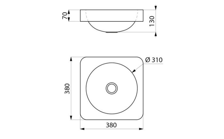 Vasque semi-encastrée