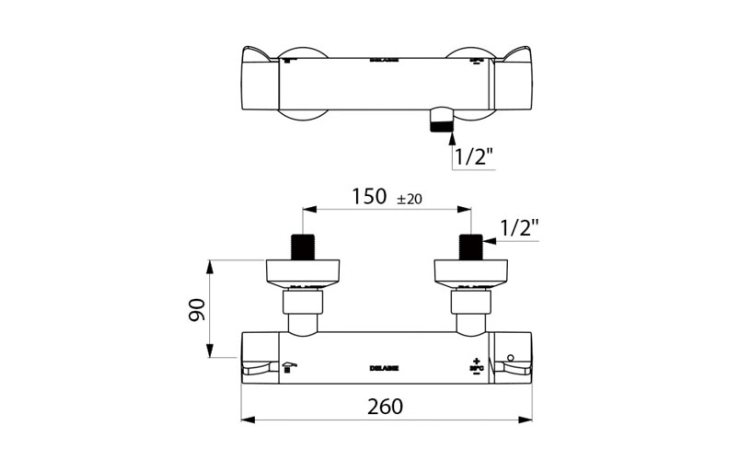 Mitigeur de douche thermostatique bicommande