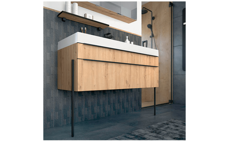 Meuble bas sous vasque 1 tiroir + 1 coulissant