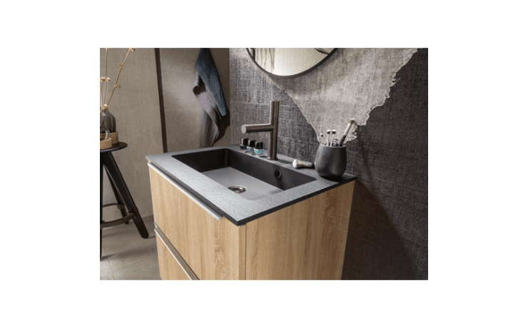 plan-vasque effet Pierre noir mat