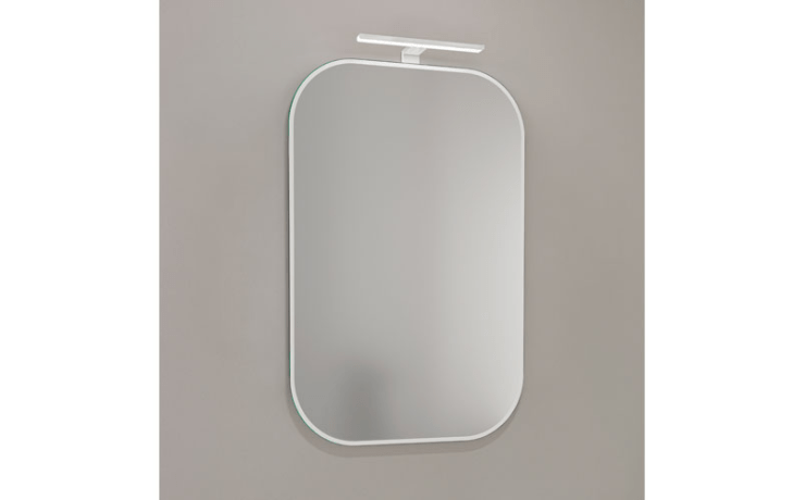 miroir square + applique led Ledy blanc mat