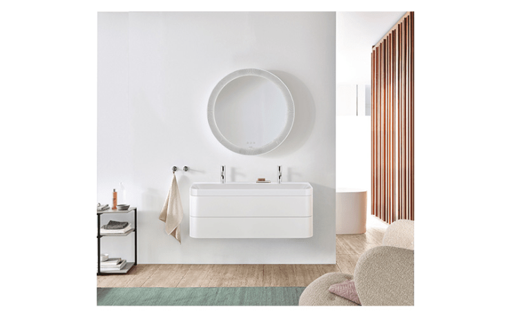 Lavabo sur meuble C-shaped avec meuble sous lavabo suspendu