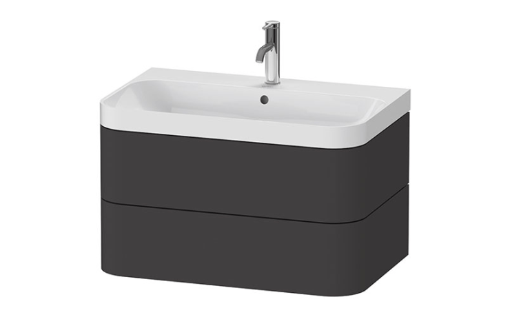 Lavabo sur meuble C-shaped avec meuble sous lavabo suspendu