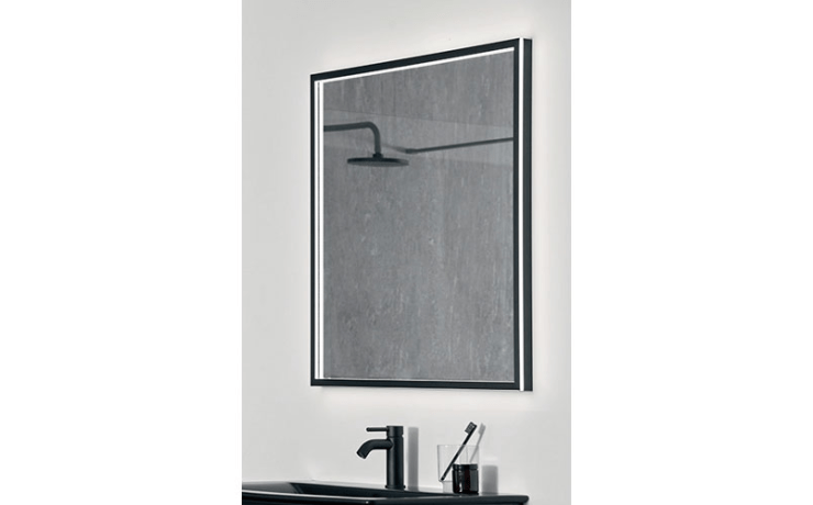 Miroir carré contour noir