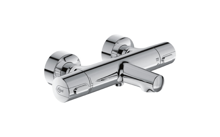 Mitigeur thermostatique bain / douche mural chrome