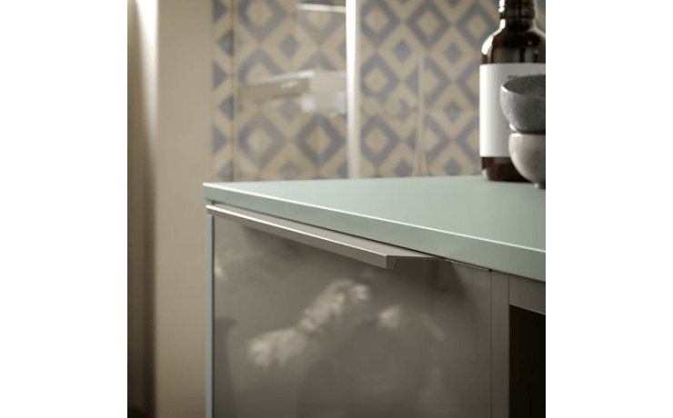 Meuble Corretto Alu pour vasque intégrée en 3 éléments
