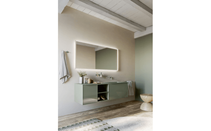 Meuble Corretto Alu pour vasque intégrée en 3 éléments