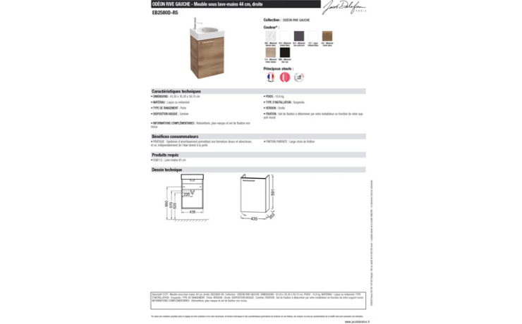 Lave-mains et meuble sous lave-mains