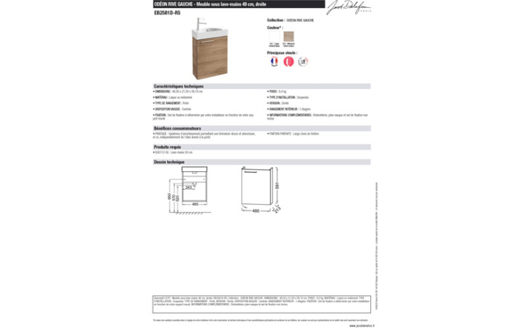 Lave-mains compact et meuble sous lave-mains