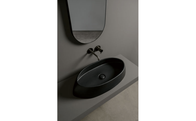 VASQUE CÉRAMIQUE LAVABO À POSER BICOLORE GRIS LAGON ET BLANC MAT