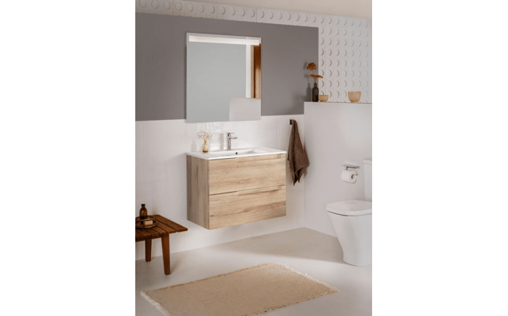 Pack meuble compact + plan-vasque + miroir