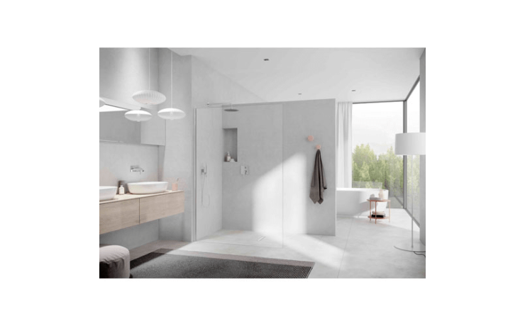 Walk-in, paroi sans stabilisation