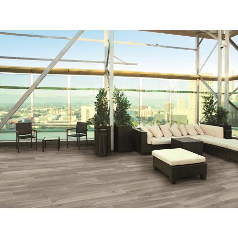 Carrelage sol bois gris