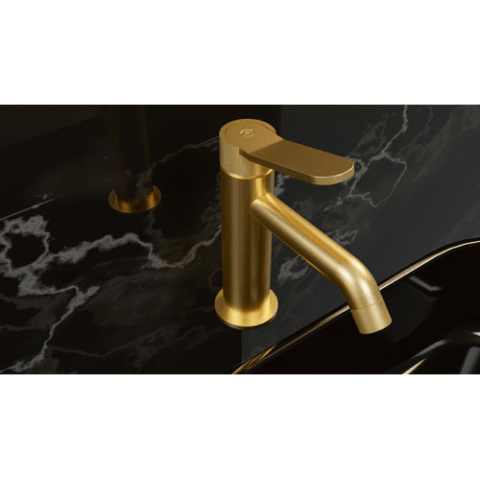 Robinet mitigeur lavabo or brossé