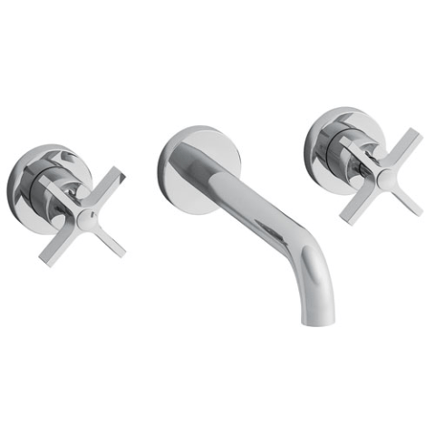 MÉLANGEUR LAVABO MURAL 3 TROUS, CHROMÉ