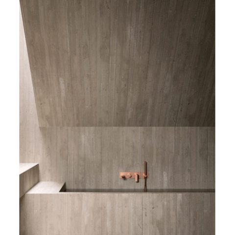 MITIGEUR BAIN / DOUCHE MURAL ENCASTRÉ 2 SORTIES, OR ROSE BROSSÉ