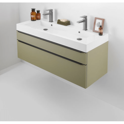 plan double vasque Malo blanc brillant