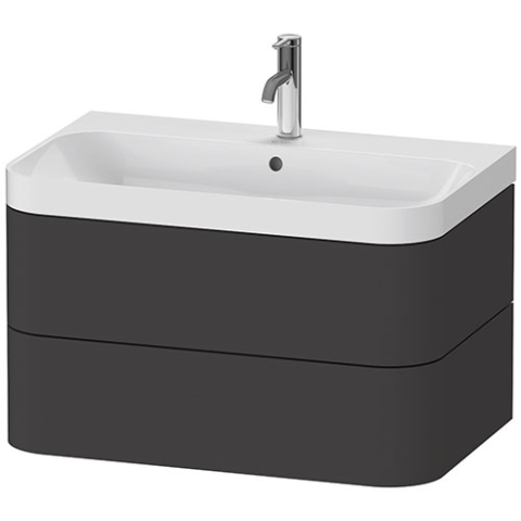 Lavabo sur meuble C-shaped avec meuble sous lavabo suspendu