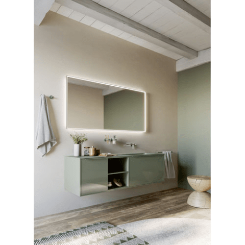 Meuble Corretto Alu pour vasque intégrée en 3 éléments