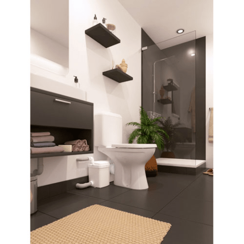 Broyeur pour l'installation d'une salle de bains complète avec WC